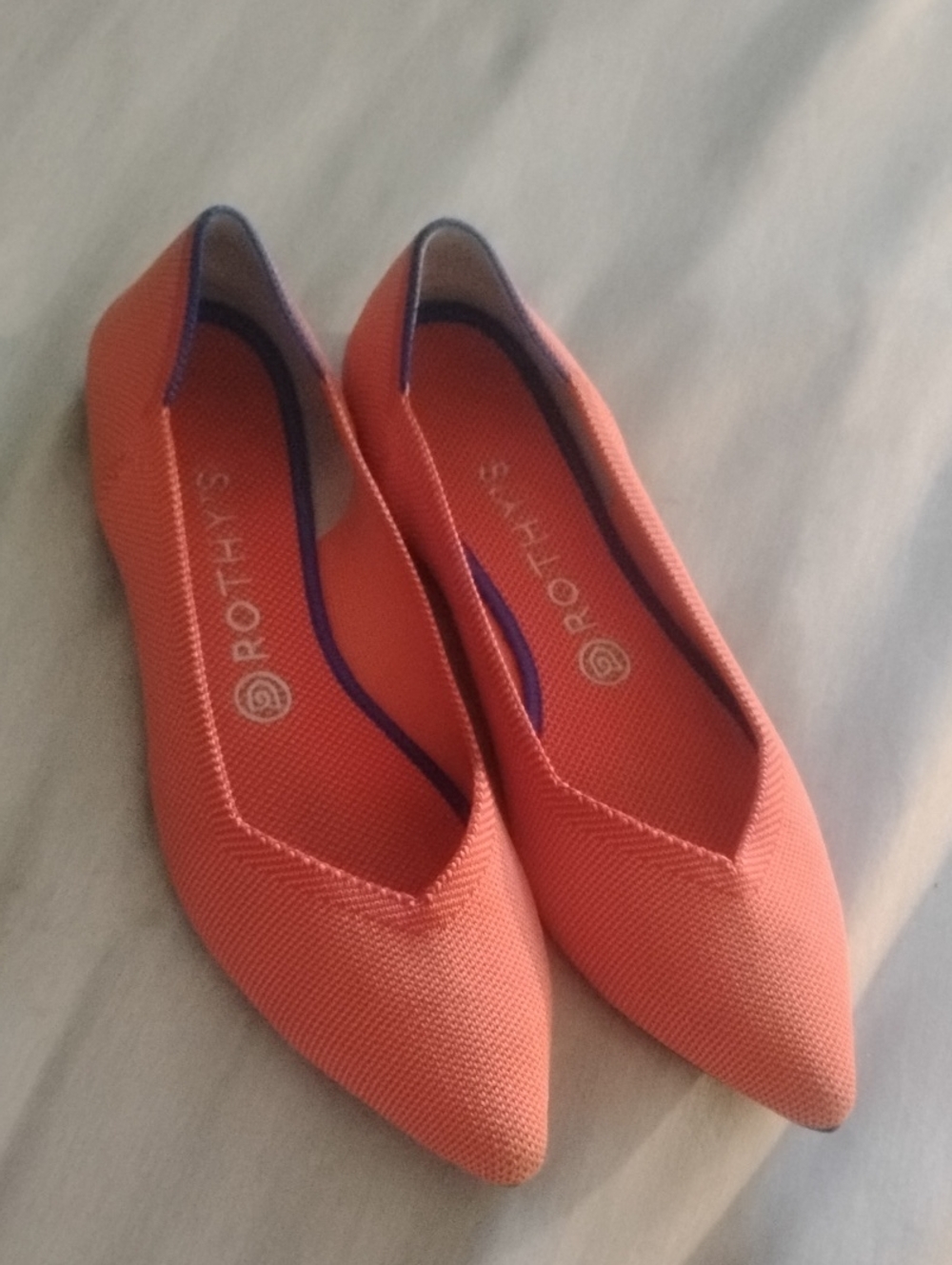 Rothy's Orange Pointed Knit Ballet Flat